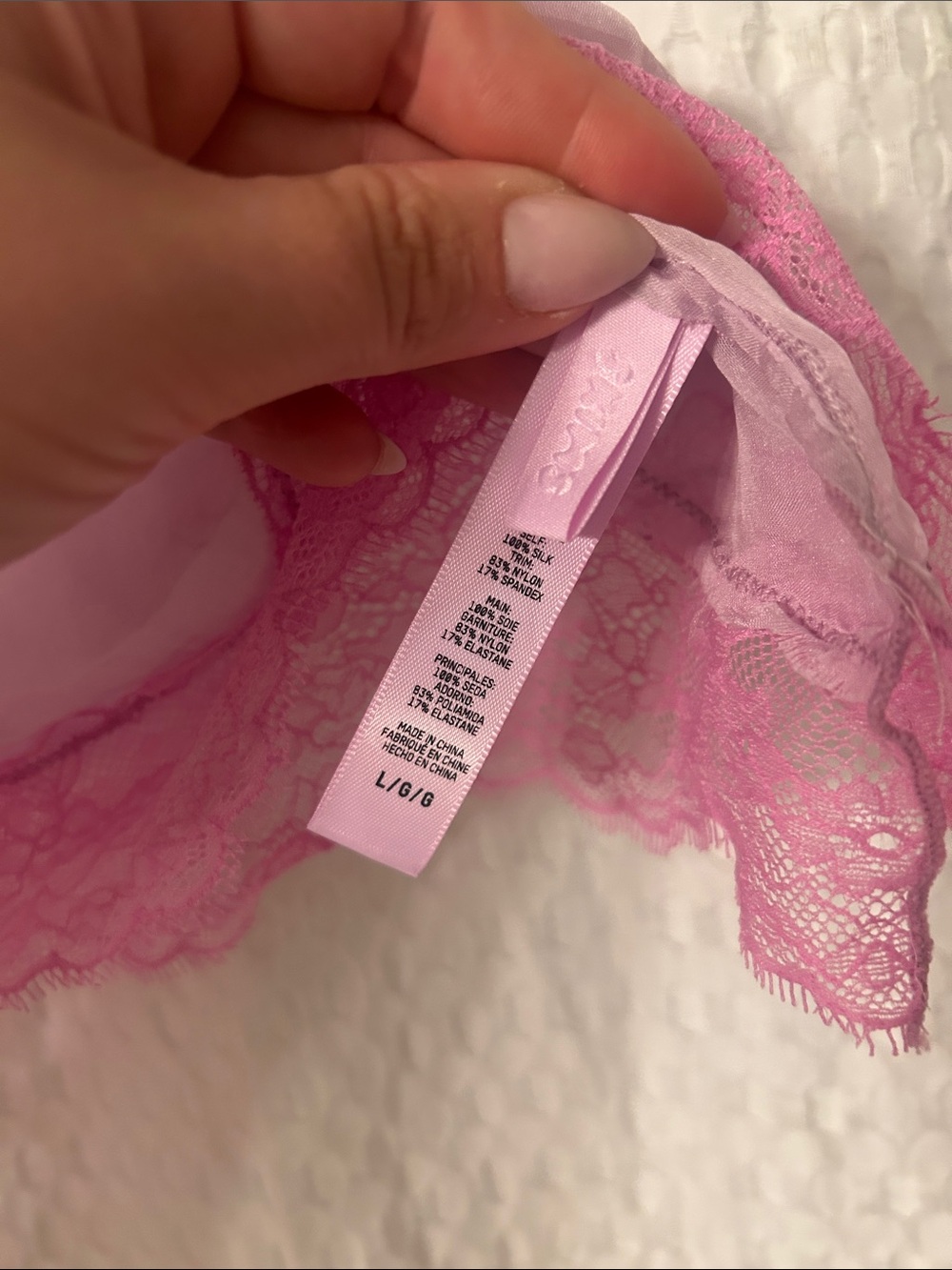 SKIMS Sheer Pink Lace Trim Camisole - Size Large - Picture 6 of 6